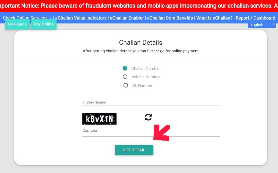 Check Challan Details